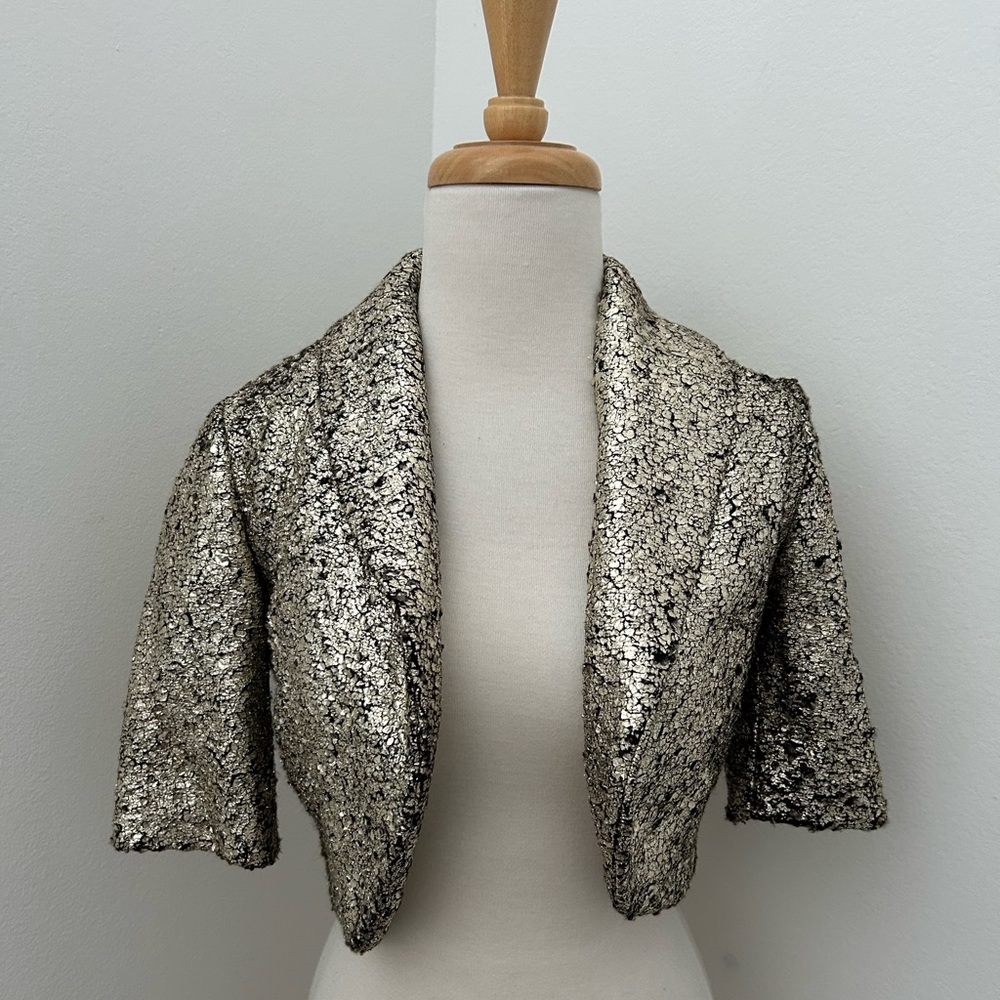 ANTHROPOLOGIE ELEVENSES GOLD JACKET